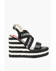 Moschino LOVE Leather Wedge Sandals with Logo 12cm