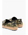 Moschino LOVE Leather SPLASH Platform Espadrilles with Logo 4 cm