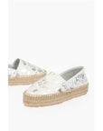 Moschino LOVE Leather SPLASH Platform Espadrilles with Logo 4 cm