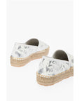 Moschino LOVE Leather SPLASH Platform Espadrilles with Logo 4 cm
