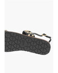 Moschino LOVE Patent Leather Flat Sandals with Heart Studs