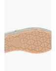 Moschino LOVE Laminated Leather Platform Espadrilles with Logo Engrav