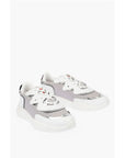 Moschino LOVE Leather and Fabric Sneakers RUNNING35 with Logoed Heart