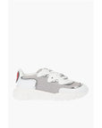 Moschino LOVE Leather and Fabric Sneakers RUNNING35 with Logoed Heart