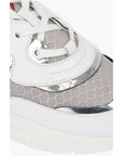 Moschino LOVE Leather and Fabric Sneakers RUNNING35 with Logoed Heart