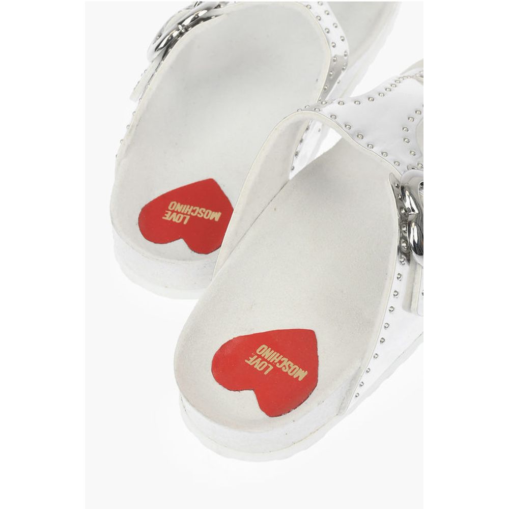 Moschino LOVE Flip-Flops BIRK130 with Mirror Effect