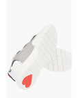 Moschino LOVE Leather and Fabric Sneakers RUNNING35 with Logoed Heart