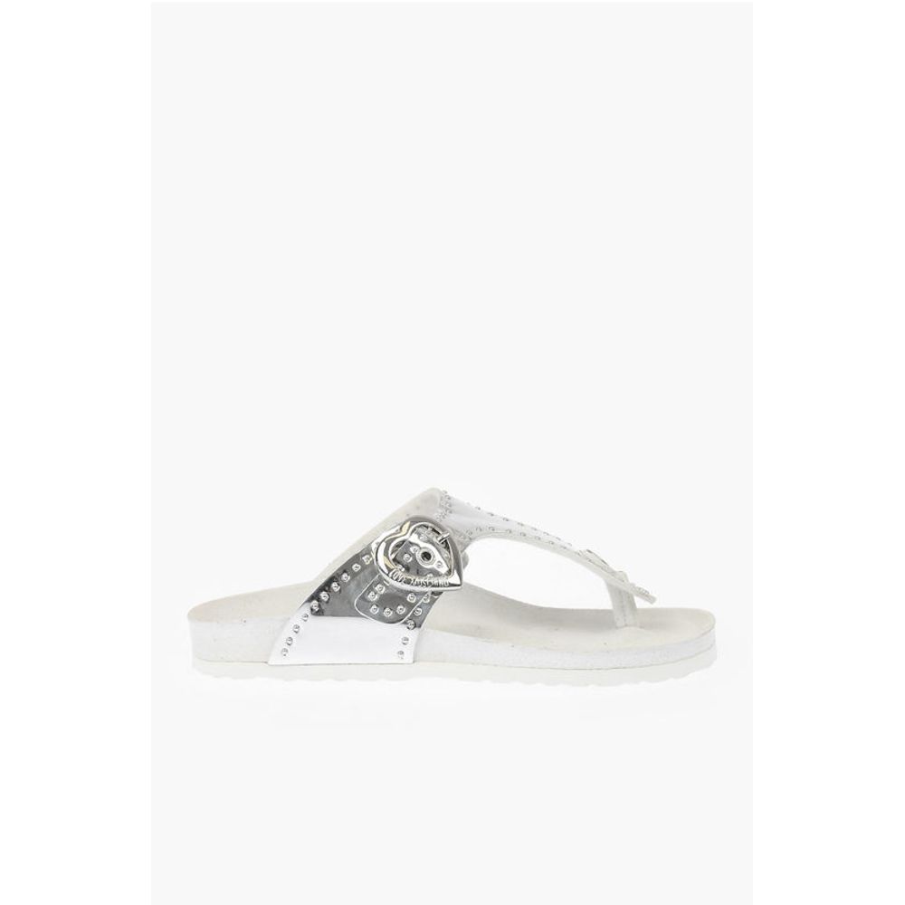 Moschino LOVE Flip-Flops BIRK130 with Mirror Effect