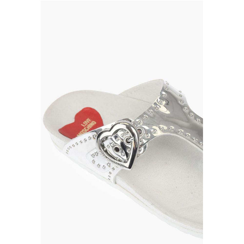 Moschino LOVE Flip-Flops BIRK130 with Mirror Effect