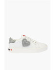 Moschino LOVE Low Top Leather Sneakers with Rhinestoned Details