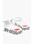 Moschino LOVE logo printed faux leather slides