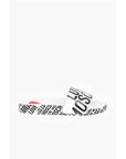 Moschino LOVE logo printed faux leather slides