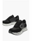 Moschino LOVE suede leather and fabric sneakers with logoed sole