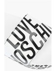 Moschino LOVE logo printed faux leather slides