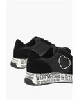 Moschino LOVE suede leather and fabric sneakers with logoed sole