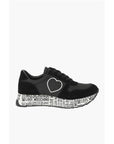 Moschino LOVE suede leather and fabric sneakers with logoed sole