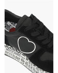 Moschino LOVE suede leather and fabric sneakers with logoed sole