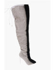 Philipp Plein 12cm leather studded FASHION SHOW over the knee boots