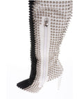 Philipp Plein 12cm leather studded FASHION SHOW over the knee boots