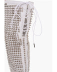 Philipp Plein 12cm leather studded FASHION SHOW over the knee boots