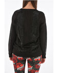 Philipp Plein COUTURE lurex LS cable knit sweat with crystal
