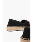 Moschino LOVE Suede Split Leather Platform Espadrilles with Strass Lo