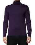 Dolce & Gabbana Purple Cashmere Turtleneck Pullover Sweater