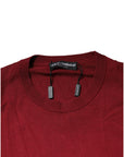 Dolce & Gabbana Maroon Cashmere Crew Neck Sweatshirt Sweater