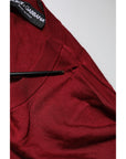 Dolce & Gabbana Maroon Cashmere Crew Neck Sweatshirt Sweater