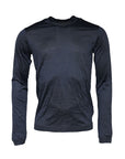 Dolce & Gabbana Dark Blue Silk Crew Neck Sweatshirt Sweater