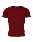 Dolce & Gabbana Dark Red Men Crew Neck Short Sleeve T-shirt