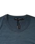 Dolce & Gabbana Blue Cotton Crew Neck Short Sleeves T-shirt
