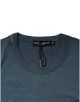 Dolce & Gabbana Blue Cotton Crew Neck Short Sleeves T-shirt