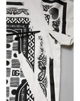 Dolce & Gabbana White Bandana Cotton Men Crew Neck T-shirt