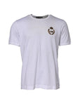 Dolce & Gabbana White King Crown Cotton Crew Neck T-shirt