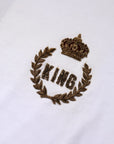 Dolce & Gabbana White King Crown Cotton Crew Neck T-shirt
