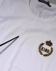 Dolce & Gabbana White King Crown Cotton Crew Neck T-shirt