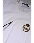 Dolce & Gabbana White King Crown Cotton Crew Neck T-shirt