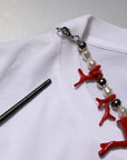 Dolce & Gabbana White Embellished Cotton Crew Neck T-shirt