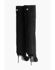 Balmain Suede ARIEL Boots with Rhinestoned Detail