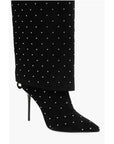 Balmain Suede ARIEL Boots with Rhinestoned Detail