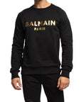 Balmain Black Cotton Sweater