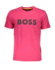 Hugo Boss Pink Cotton Men T-Shirt
