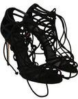 Dolce & Gabbana Elegant Black Suede Gladiator Stilettos