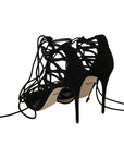 Dolce & Gabbana Elegant Black Suede Gladiator Stilettos
