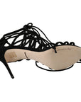 Dolce & Gabbana Elegant Black Suede Gladiator Stilettos