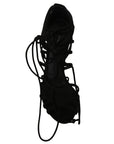 Dolce & Gabbana Elegant Black Suede Gladiator Stilettos