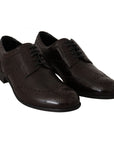 Dolce & Gabbana Elegant Brown Leather Oxford Flats