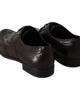 Dolce & Gabbana Elegant Brown Leather Oxford Flats