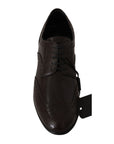 Dolce & Gabbana Elegant Brown Leather Oxford Flats